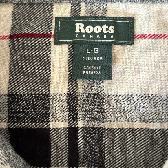 Roots plaid button down soft flannel shirt 100% Cotton size L - Picture 13 of 16